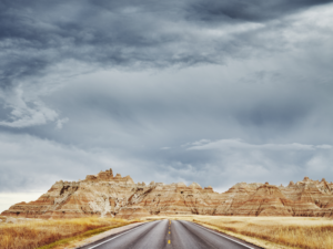 South Dakota road in Lake County