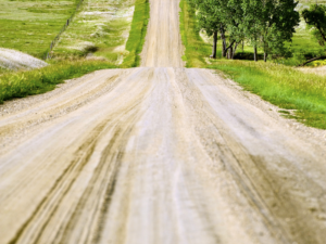 country road in McCook county in South Dakota