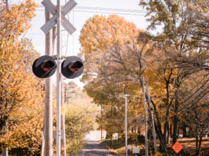 railroad crossing in Moody county South Dakota